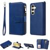 For Samsung Galaxy S25 Magnetic Leather Case Mobile Cover with Detachable Zipper Wallet Strap