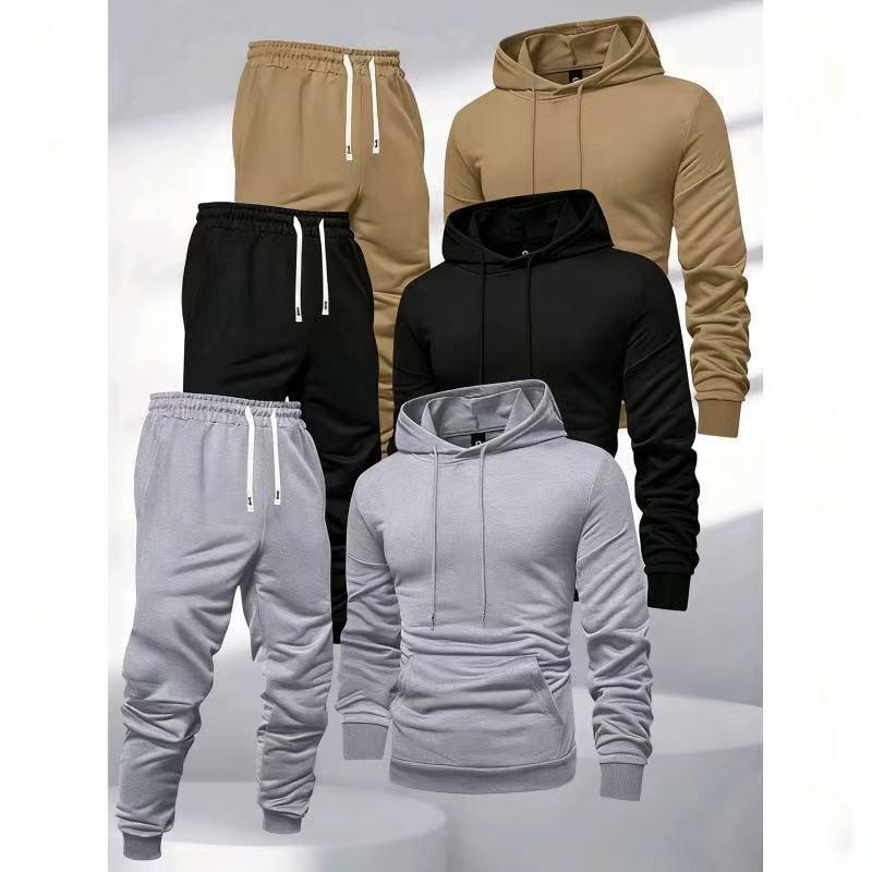 Mens Casual Sport Hoodie Set Loose Fit Long Sleeve Cotton Blend Tracksuit