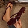 New Summer Sexy High Heels Slippers Women Flip Flops Beach Shoes Flower Round Solid Color Leopard Sandals Women Slides Women