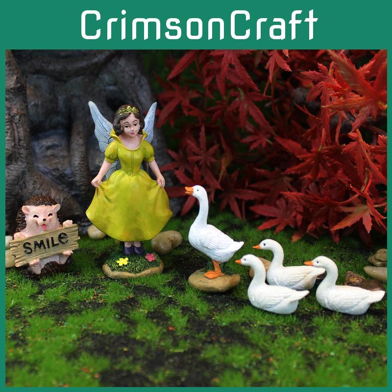 Fairy Flower Resin Model Decor Simulated Duck Tabletop Figurine Landscape Micro