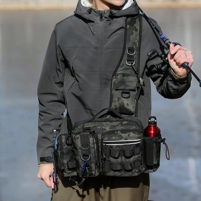 Travel Master Multifunctional Luya Chest Bag Large Fanny Bag Tactical Crossbody Fishing Fishing Bag Plug Rod Bag Outdoor Backpack