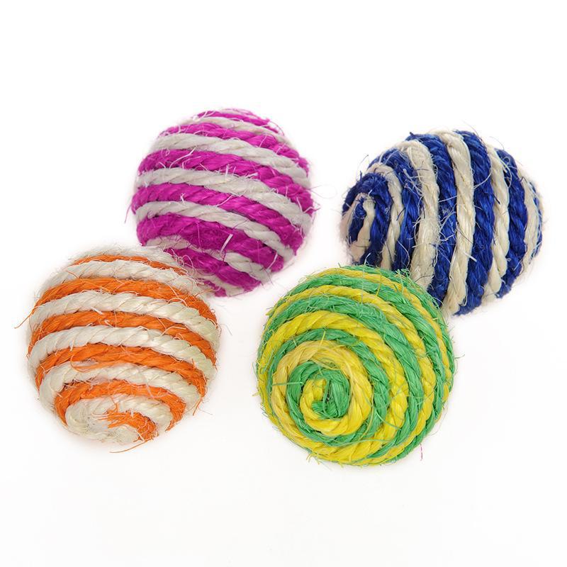 Cat Teaser Kit: Sisal Ball, Bite-Resistant Stick, Teeth Grinding Toys for Boredom Relief
