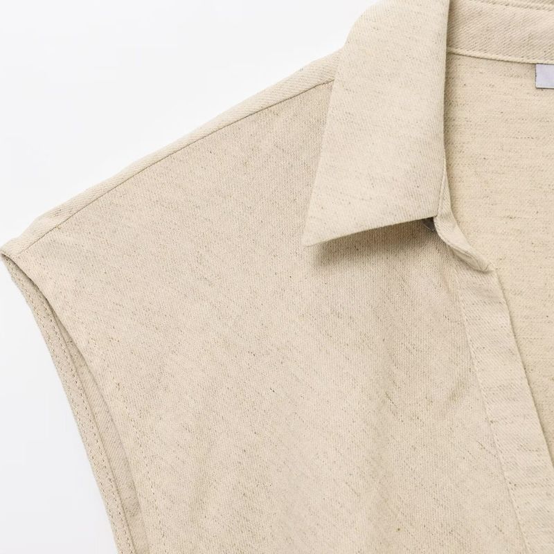 Kaslead New Arrival Women's Fashion Style Linen Blend Short Top Skirt 7969033 7969034