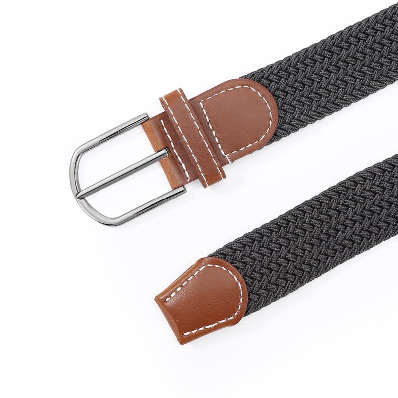 Multi-Color Elastic Needle Buckle Leather Belt – Men's Casual Fashion Accessory