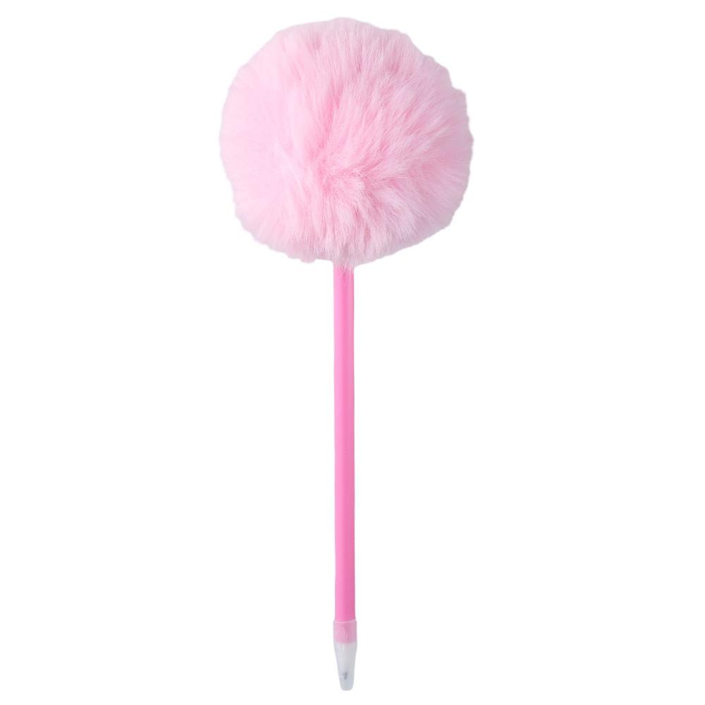 أقلام كروية منفوشة باللون الأخضر، أقلام قطيفة، حبر جل أزرق أزرق، للنساء، لون معكرون، قلم حبر جاف