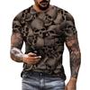Terrifying Skull 3D Printed Short Sleeved T-shirt Summer Breathable Polyester Simple Round Neck Top