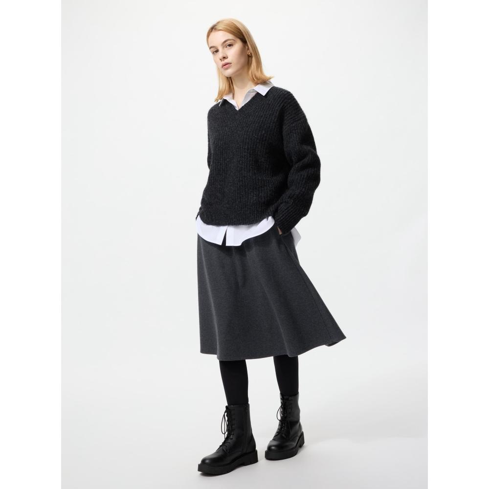 Uniqlo Brushed Jersey Midi Flare Skirt