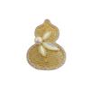 Retro Chinese Hollow Gourd Brooch: Gold-Plated Shell, Zircon, Pearl Pin, DIY Accessory