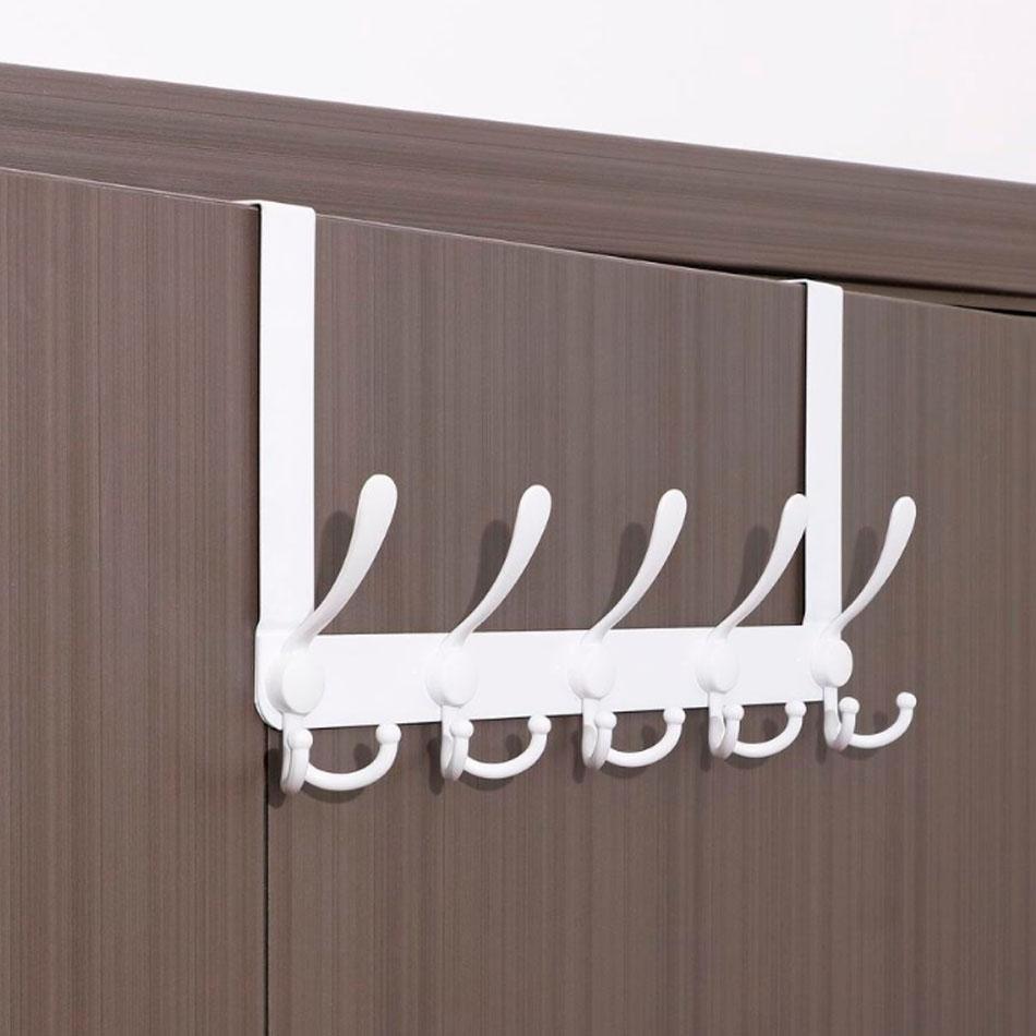 Black Door Hook Stainless Steel White Kitchen Lavatory Bathroom Bedroom Key Coat Clothes Towel Hanging Storage 5 Row Wall Hookss