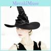Costume Curved Halloween Hook Witch Hat With Curled Brim For Party Up Dress