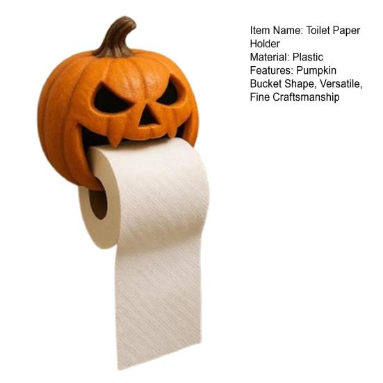 Halloween Pumpkin Napkin Holder Toilet Paper Organizer Spooky Bathroom Decor Stand Party Home Decoration