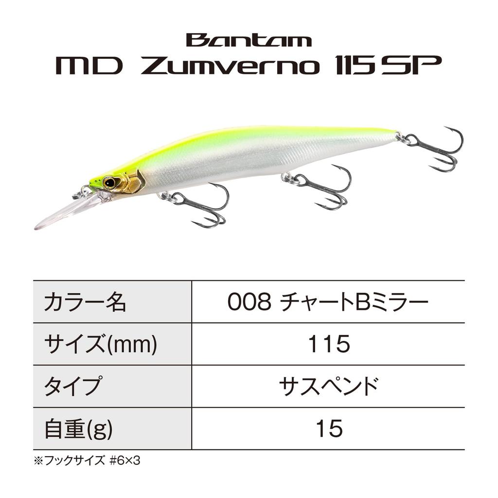 Shimano Bantam MD Zamberno 115SP Bass Lure 008 Chart B Mirror ZQ-B11X