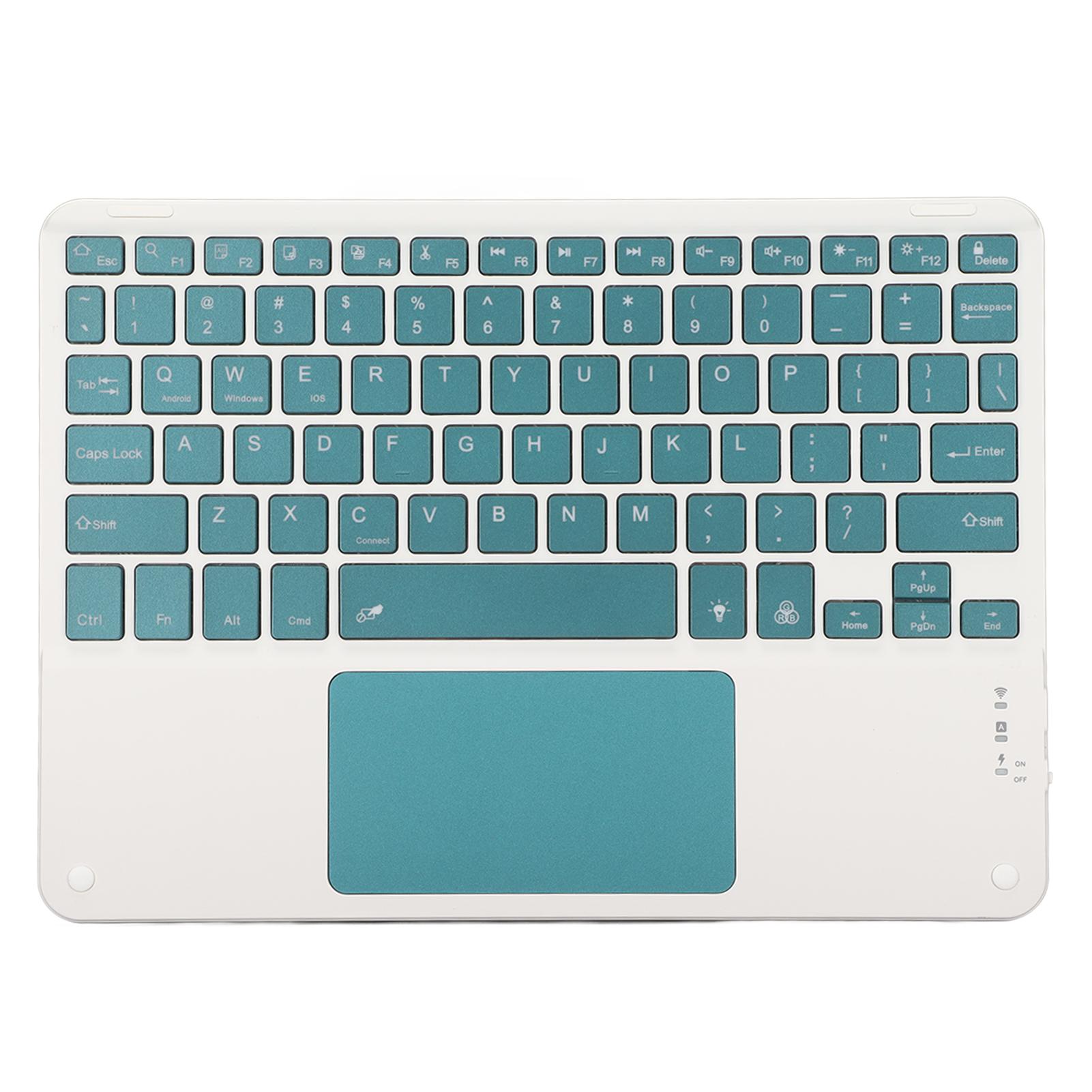 Беспроводная клавиатура с тачпадом Quadrate Keycap Ультратонкая 10-дюймовая беспроводная клавиатура с RGB темно-зеленого