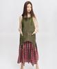 Eipeuleonwei Scarlet Check Khaki Apron Dress