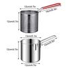 1Set with Strainer Deep Fryer Pot 304 Stainless Steel Universal Fryer Pan Basket Oil-saving 1.2L Kitchen Pot