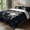3Pcs Wolf Dreamcatcher Galaxy Bedding Duvet Cover Set Bohemian Wolf Bedding Quilt Set Wolf Themed Bed Quilt Set Mystical Wolf