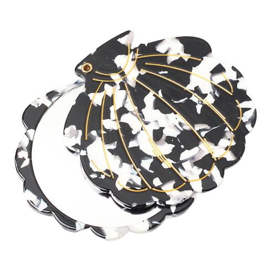 

Зеркало для макияжа в форме ракушки, портативное дорожное, складное зеркало для макияжа из уксусной кислоты, легкое, женское, для девочек, ручное косметическое зеркало