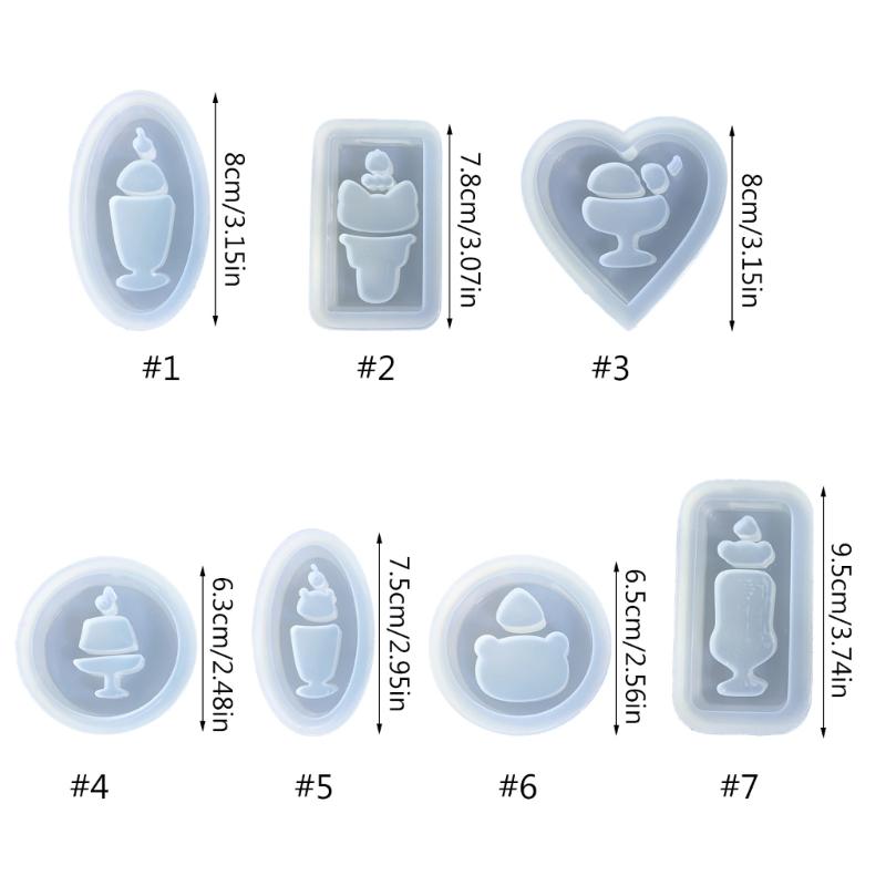 Moule en Silicone Souple Moule Sable Mouvant Crème Glacée Art Résine Artisanat DIY Pendentif Fait Main Breloques Fournitures de Fabrication de Bijoux