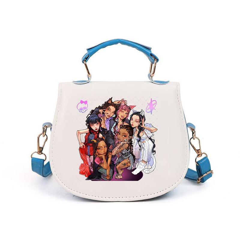 Kids Girls KATSEYE Printed Student Lightweight Crossbody Bag Casual PU Shoulder Bags 14.5*17cm