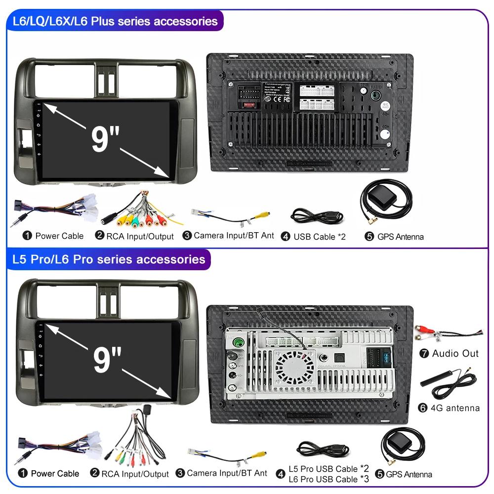Car Radio Android 14 Carplay Auto For Toyota Land Cruiser Prado 150 2009 - 2013 Navigation GPS Multimedia Player video Stereo BT