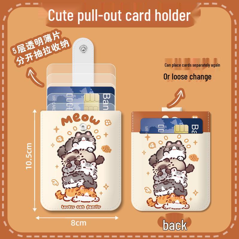 Trendy Cartoon Card Holder for Women: Cute Portable Multi-Slot ID Storage Bag for Students