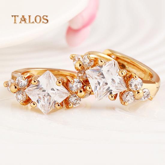 Luxury Shining Cubic Zirconia Hoop Eardrop Huggie Earring Jewelry Charm