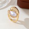 Luxus Barock Imitation Perle Verstellbare Ringe für Damen Mode Metall Tropfen Nischen Design Zeigefinger Ring Party Schmuck