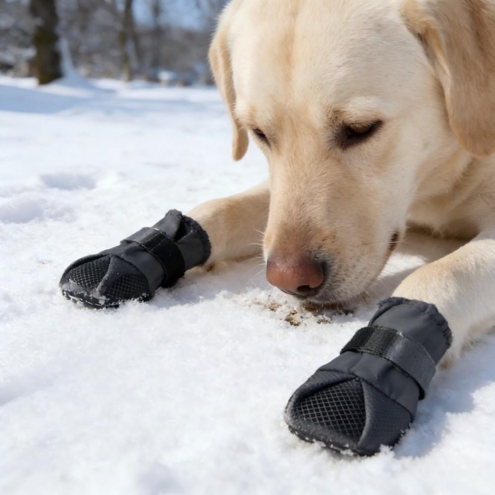 4PCS/SET Wear-Resistant Anti-Slip Dog Shoes Adjustable Pet Rain Boots Dog Foot Cover  Hiking