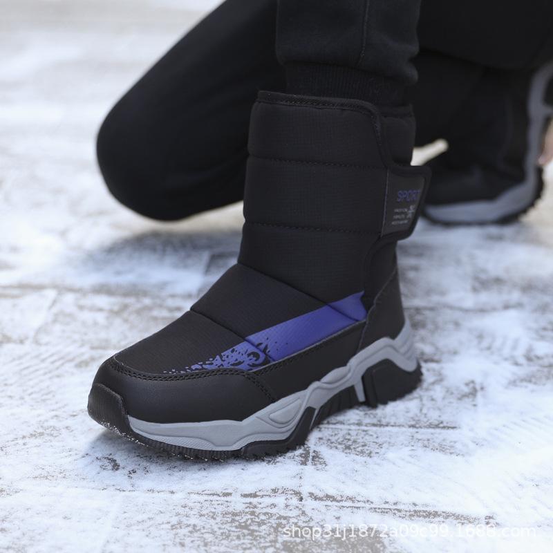 Children's Snow Boots Winter High-Top Children's Magic Tape Cotton Shoes Students  Outdoor Comfortable Non Slip Thick Sole Boots