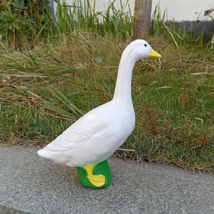 Decorative White Geese Statue Nontoxic Resins Outdoor Art Ornaments for Year Round Garden Yard Patios Display