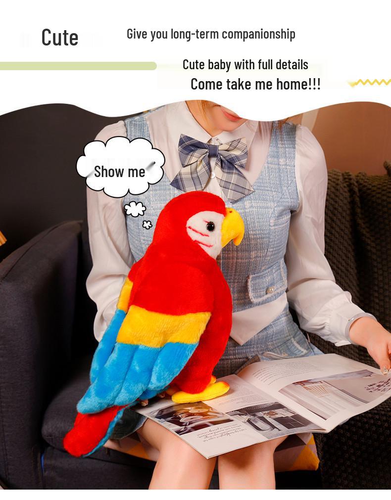 Parrot Plush Toy: Blue & Red Zoo Ornament, Children's Birthday Gift
