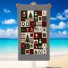 Christmas Printed Beach Towel Soft Quick Dry For Indoor Outdoor Home Use Holiday Gift