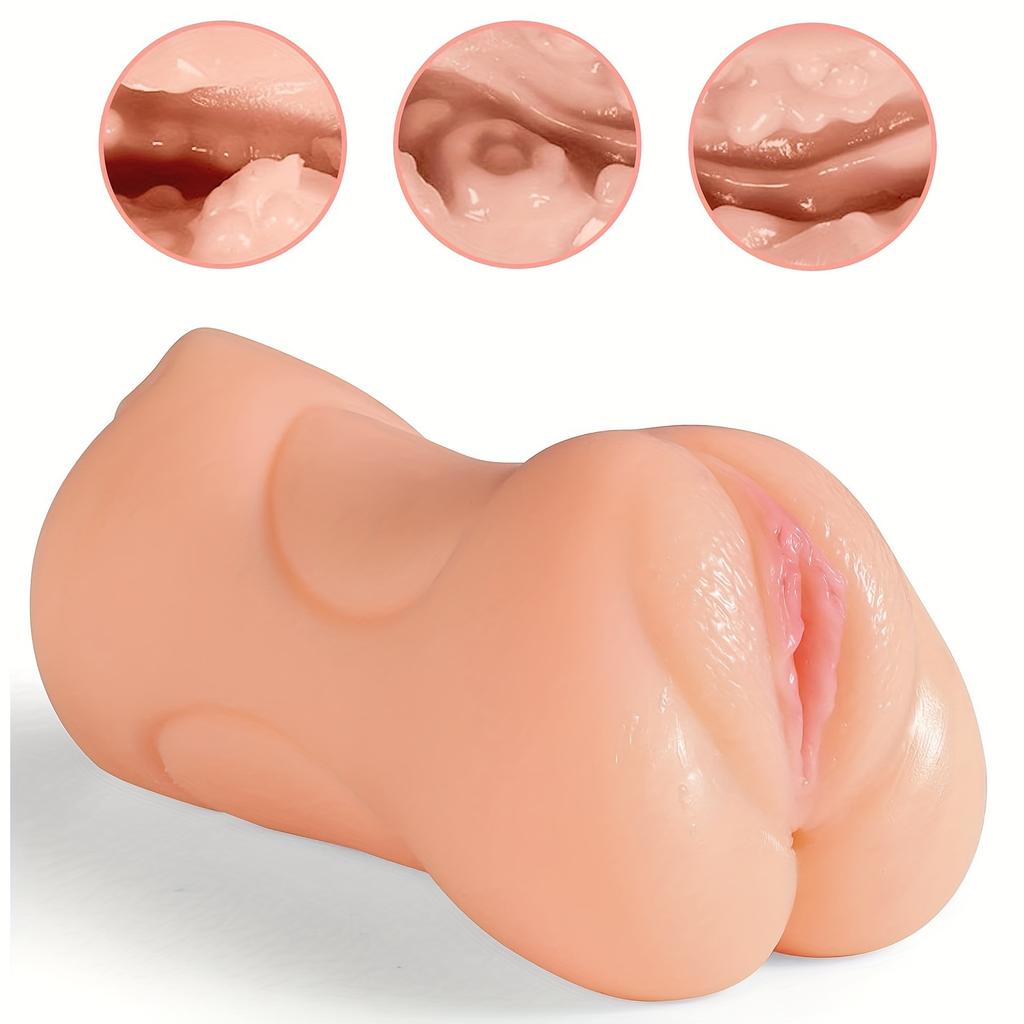 Masturbador Masculino 3 em 1 TPE Copo de Bolso Realista Stroker Manual Portátil Brinquedo Adulto para Homens