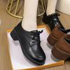 Lace-up Women's Shoes Single Shoes Loafers Versatile Retro Platform Autumn Fashion Casual Shoes Round Head