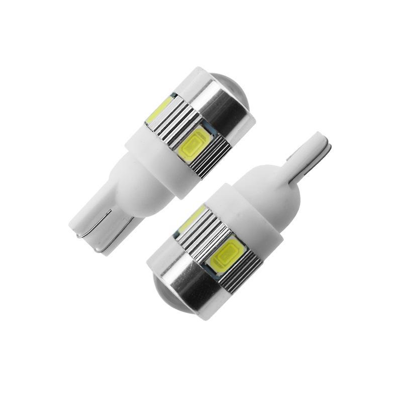 Автомобильный светодиод T10-5630-6SMD Высокой яркости для габаритов, подсветки номера и чтения синий