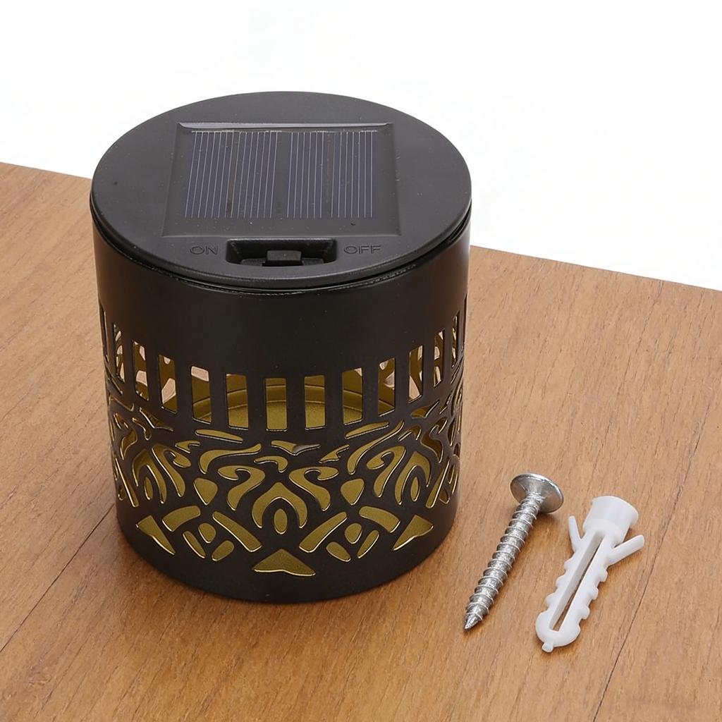 Decorative Solar Mandala Lights Mandala Theme Solar Powered Deck Step Wall Lights for Garden Post Patio Backyard Yard Decor