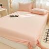 Autumn/Winter Thick Solid Color Cotton Flannel Fitted Sheet & Dust Cover
