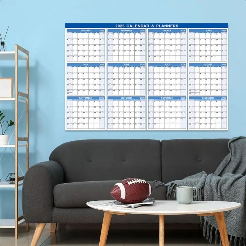 Calendario de Pared Doble Cara 2026 Planificador Anual de 12 Meses Calendario Borrable en Seco Calendario Mensual Para Planificación