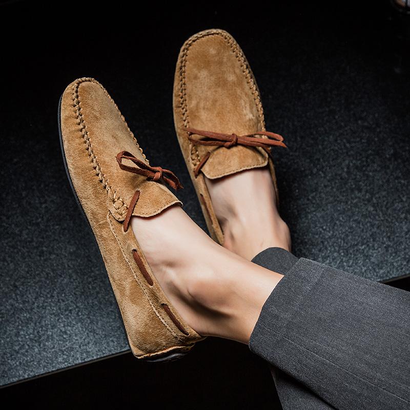 Fashion Brand Mens Casual Shoes Fashion Suede Leather Moccasins For Men Classic Slip On Loafers Men Soft Driving Flats Plus Size 49
