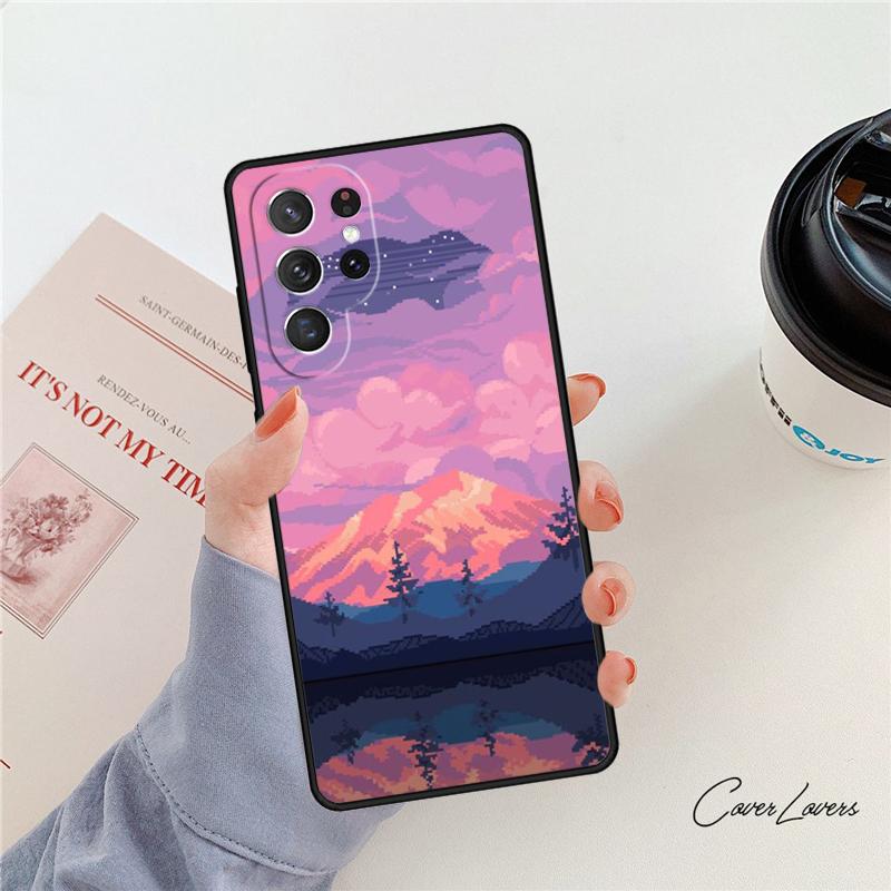 Art Pixel Ästhetik Handyhülle Für Samsung Galaxy S24 S25 S23 S22 Ultra Note 10 20 Plus S20 S21 FE Hülle