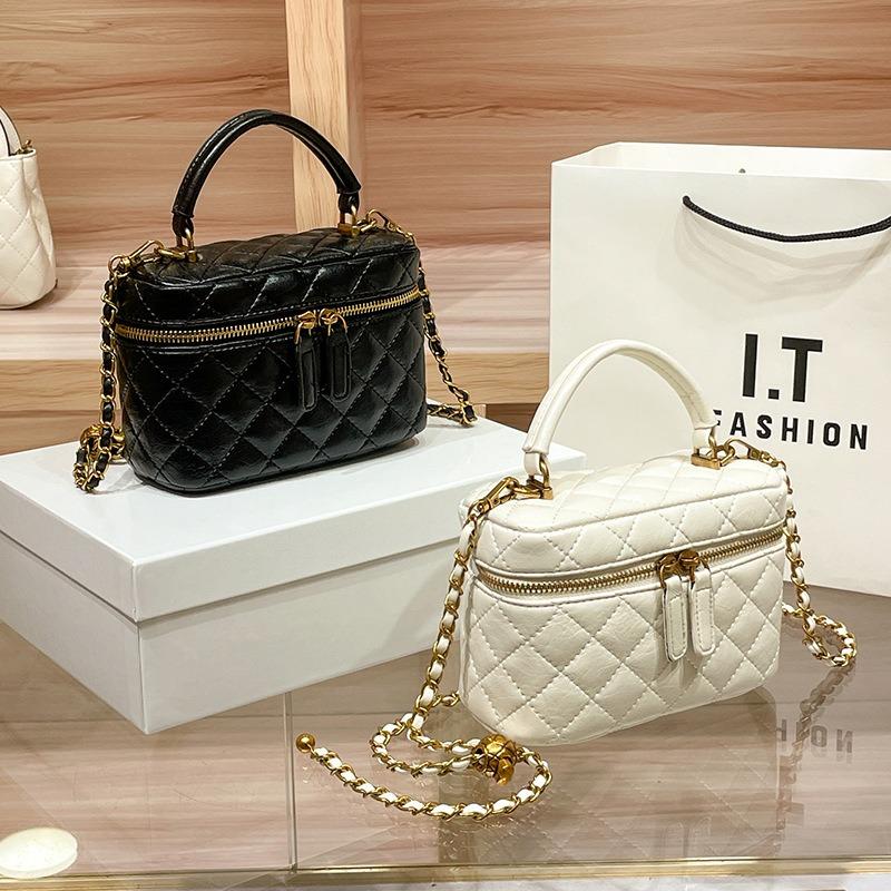 New Diamond Chain Bag, High-end Portable Box Bag, Fashionable Shoulder Messenger Cosmetic Bag for Women