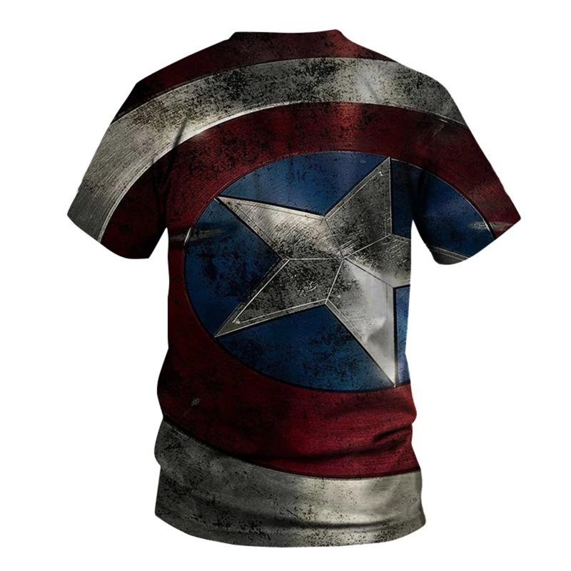Captain America Fashion 3d Printed T-Shirt Men s Summer Avengers 3d Printed Loose Short Sleeve Tshirt Tops Clothing XXS