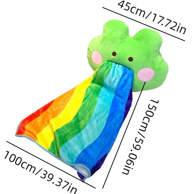 

Rainbow Frog Vomiting Nap Pillow Blanket Sofa Cushion Toy Home Gift Decoration