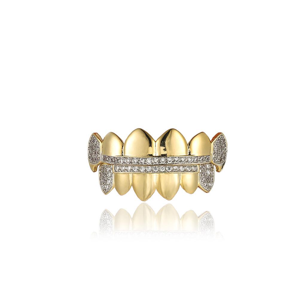 Hiphop Grillz Mode Leuchtende Körper Jewelry Mann Trendig Gold / Silber Kupfer Mit Zirkonia Punk Zahn Grillz