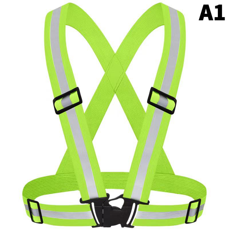 Highlight Reflective Straps Night Running Riding Clothing Vest Adjustable Safety Vest Elastic Band For Adults And Children