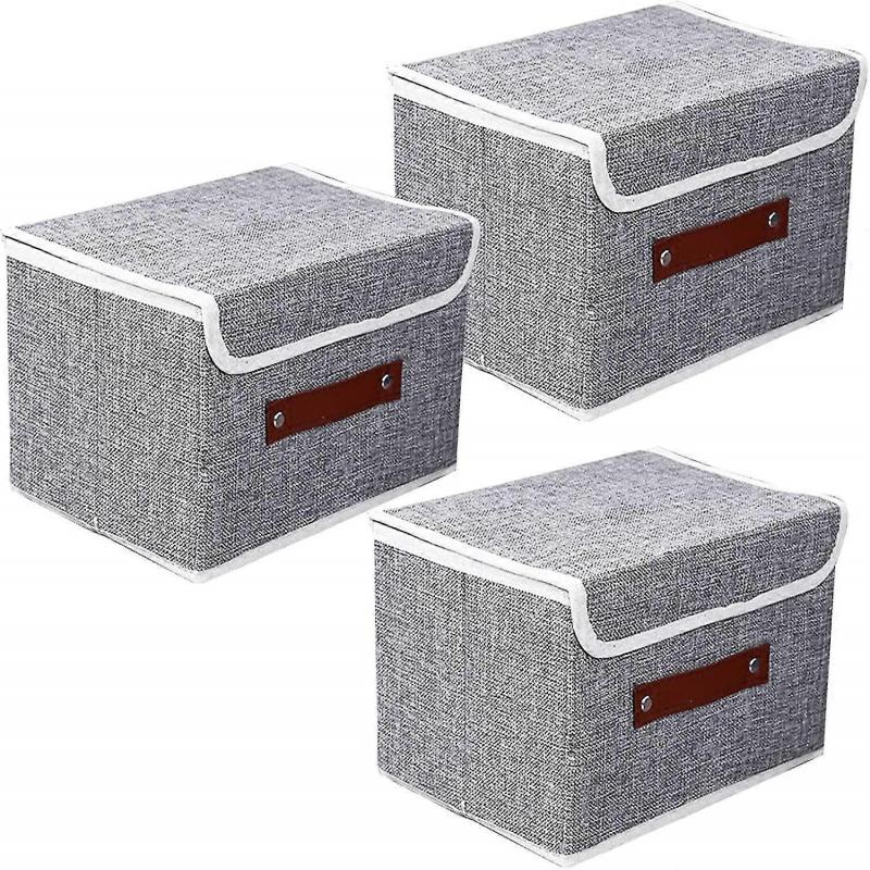 Large Foldable Storage Box With Lid Collapsible Fabric Storage Box Storage Basket Cube Organiser Bins With Sturdy Handles For Shelf Wardrobe Close