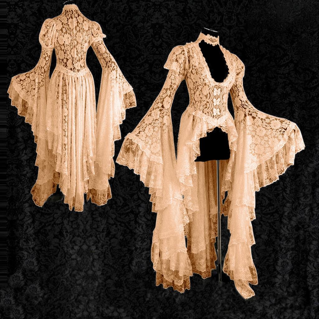 Damen Casual Fashion Langarm Halloween Grafik bedruckt Vintage Lange Kleider