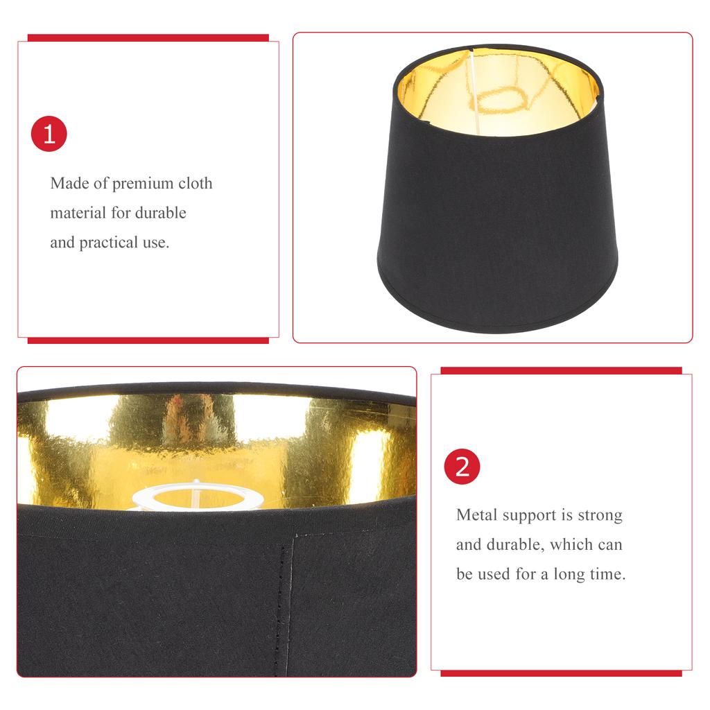 Konischer Schirm Schwarzer Lampenschirm Stoff Lampenschirme für Tisch Trommel Mode Decke Geschenk Stoff Eisen