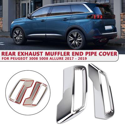 Capac țeavă de capăt tobe de eșapament spate pentru Peugeot 3008 5008 2017 - 2020 1 pereche Decorație mașină Decorație ABS capac de coadă pentru țeavă de eșapament
