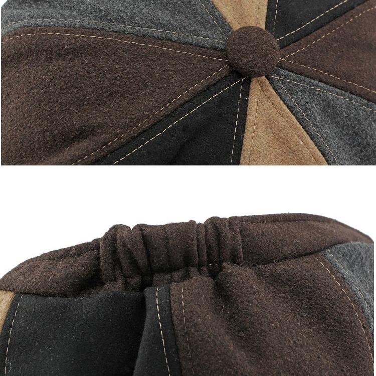 Autumn and winter woolen beret Elastic 55-60cm combo color hat